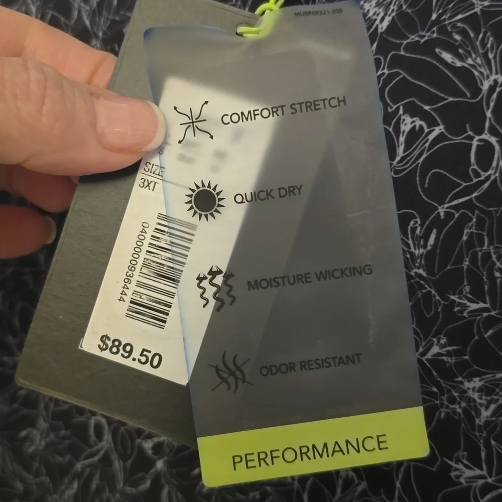 Black White Murano Strecth Mens Button Dress Performance Shirt New Big Tall 3XT - Picture 3 of 4
